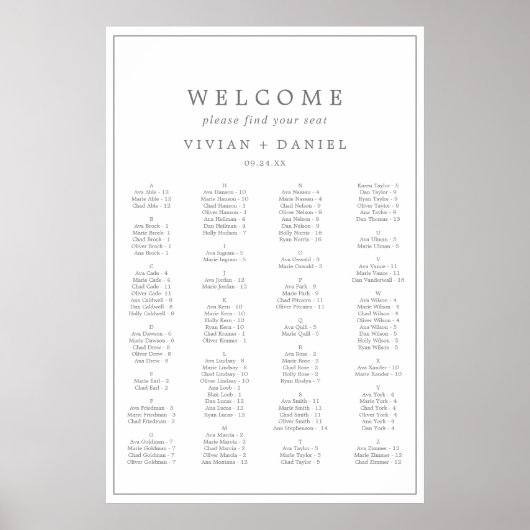 Minimalistisch zilveren Typografieschema Poster (Voorkant)