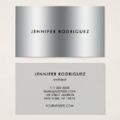 Minimalistisch zilvervormbaar professioneel visite visitekaartje (Voorkant /achterkant)