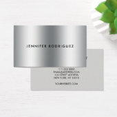 Minimalistisch zilvervormbaar professioneel visite visitekaartje (Bureau)