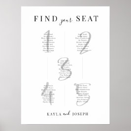 Minimalistisch Zitkaar Tabel 5 Teken Board Poster