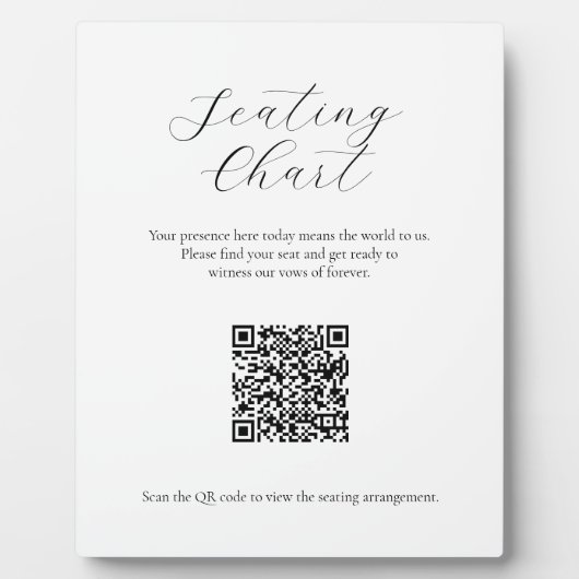 Minimalistisch zitkaartteken met QR-code Fotoplaat (Voorkant)