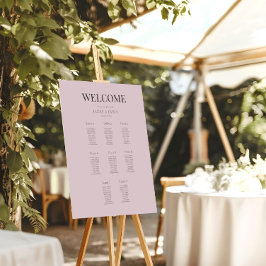 Minimalistisch zitplaatsenplan voor trouwfeest (8) poster