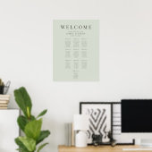 Minimalistisch zitplan(10) Bleke salie Poster (Thuiskantoor)