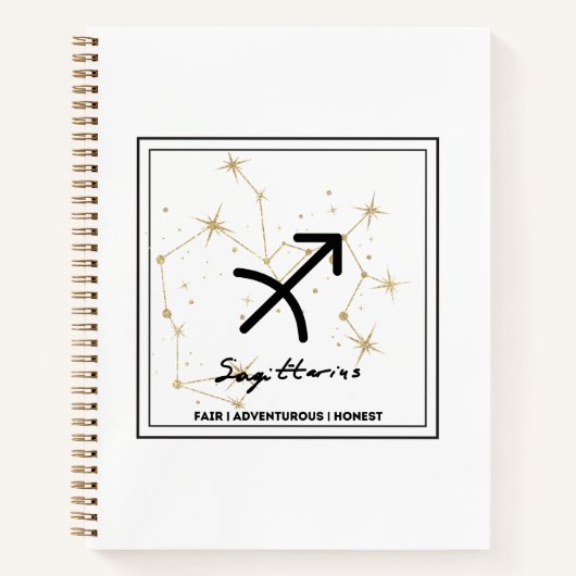 Minimalistisch Zodiac Sagittarius Crossbody-Tas Notitieboek (Voorkant)