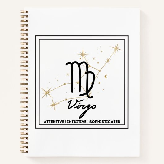 Minimalistisch Zodiac Virgo Notitieboek (Voorkant)