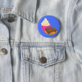 Minimalistisch zoet - Cupcake en Donut Cartoon Ronde Button 5,7 Cm (In situ)