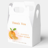 Minimalistisch zoet Sinaasappel Citrus Baby shower Bedankdoosjes (Geopend)