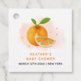Minimalistisch zoet Sinaasappel Citrus Baby shower Bedankjes Labels