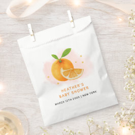 Minimalistisch zoet Sinaasappel Citrus Baby shower Bedankzakje