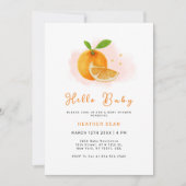 Minimalistisch zoet Sinaasappel Citrus Baby shower Kaart (Voorkant)