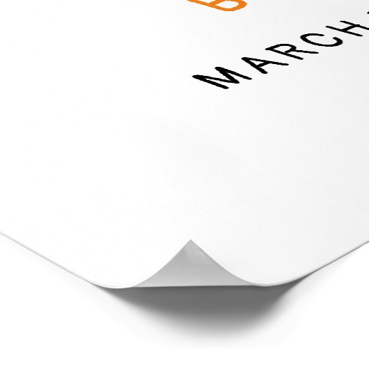 Minimalistisch Zoet Sinaasappel Citrus Baby shower Poster (Hoek)