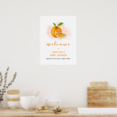 Minimalistisch Zoet Sinaasappel Citrus Baby shower Poster (Keuken)