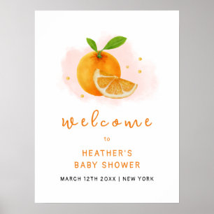 Minimalistisch Zoet Sinaasappel Citrus Baby shower Poster