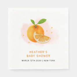 Minimalistisch zoet Sinaasappel Citrus Baby shower Servet