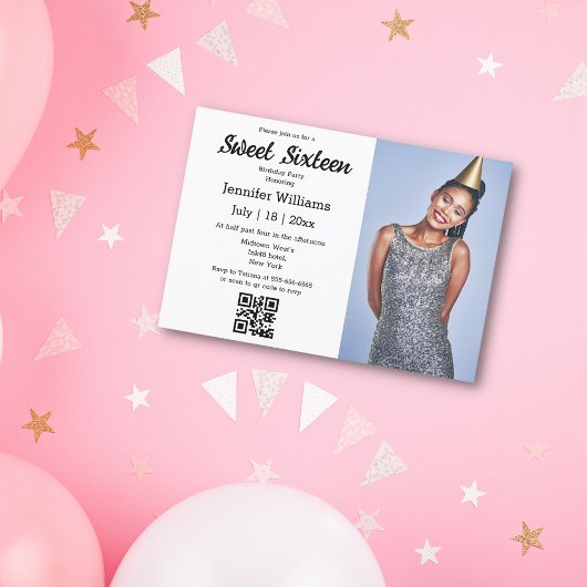 minimalistisch zoete chic zestien qr-codefoto kaart