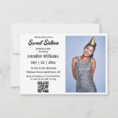 minimalistisch zoete chic zestien qr-codefoto kaart (Voorkant)