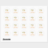 Minimalistisch Zomer Sinaasappel Citrus Baby showe Ronde Sticker (Vel)
