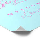 Minimalistisch zomermeisje Mermaid Birthday Welkom Poster (Hoek)