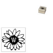 Minimalistisch Zonnebloem Familie Monogram Rubberstempel (Gestempeld)