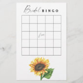 Minimalistisch zonnebloem Vrijgezellenfeest bingog (Voorkant)