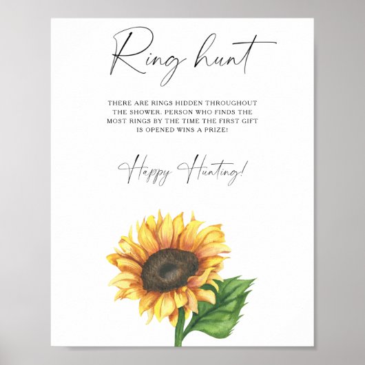 Minimalistisch zonnebloem vrijgezellenfeest Ring j Poster (Voorkant)