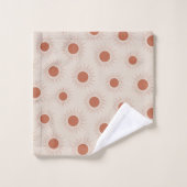 Minimalistisch zonnepatroon van Terracotta Abstrac Bad Handdoek (Wasdoekje)