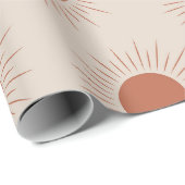 Minimalistisch zonnepatroon van Terracotta Abstrac Cadeaupapier (Rol Hoek)