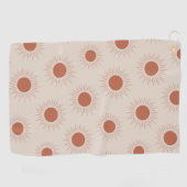Minimalistisch zonnepatroon van Terracotta Abstrac Golfhanddoek (Horizontaal)