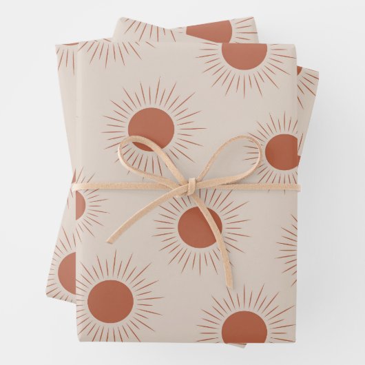 Minimalistisch zonnepatroon van Terracotta Abstrac Inpakpapier Vel (In situ)