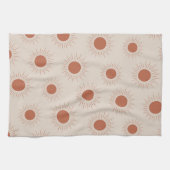 Minimalistisch zonnepatroon van Terracotta Abstrac Theedoek (Horizontaal)