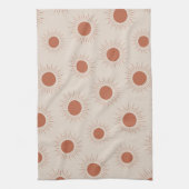 Minimalistisch zonnepatroon van Terracotta Abstrac Theedoek (Verticaal)