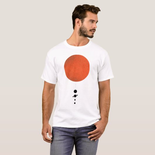 Minimalistisch zonnestelsel t-shirt (Voorkant volledig)
