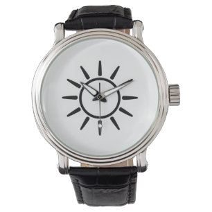 Minimalistisch zonnesymbool werpkussen horloge