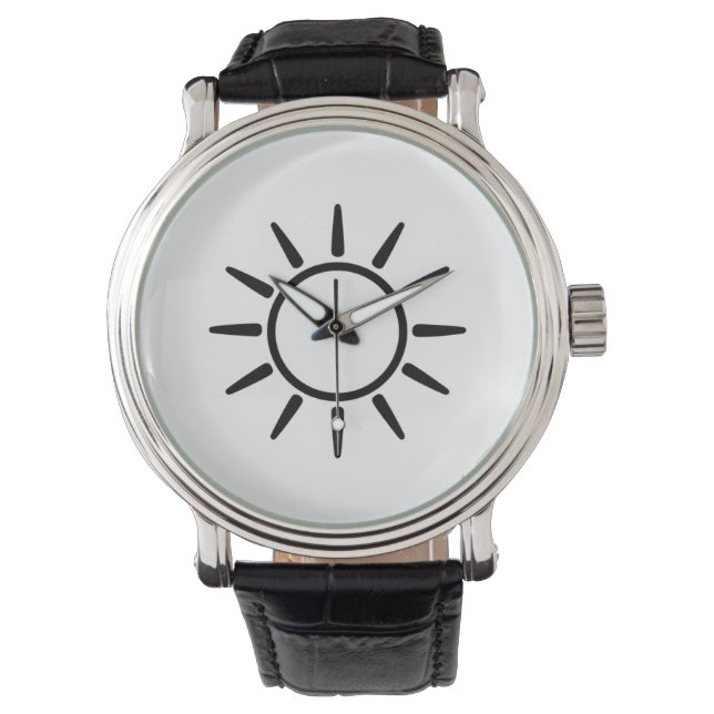 Minimalistisch zonnesymbool werpkussen horloge (Voorkant)