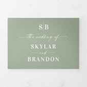 Minimalistisch zonnig alles in één bruiloft foto drieluik uitnodiging (Cover)