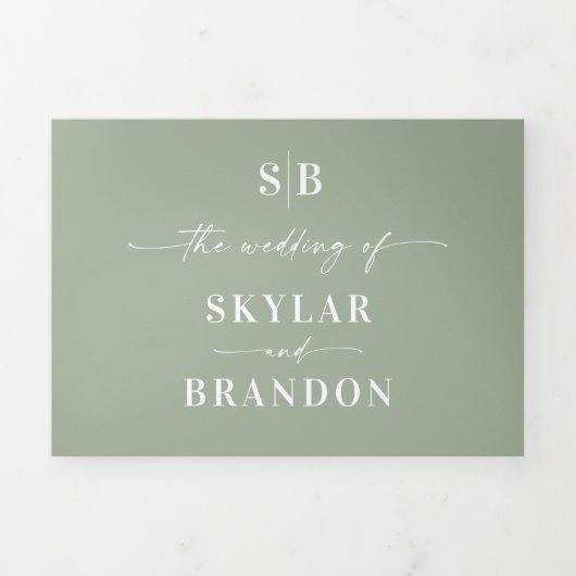 Minimalistisch zonnig alles in één bruiloft foto drieluik uitnodiging (Cover)