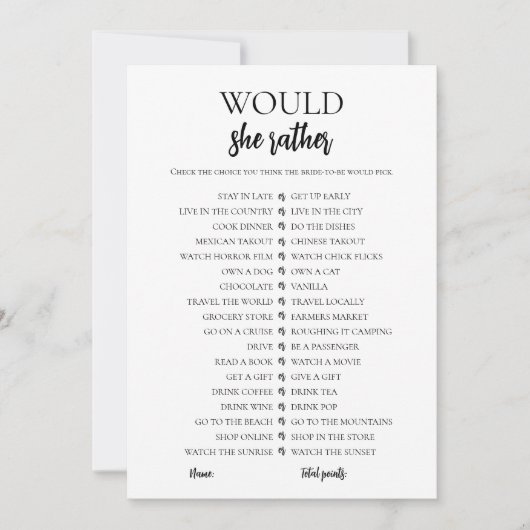 Minimalistisch zou ze liever Vrijgezellenfeest Kaa Kaart (Voorkant)