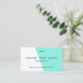 Minimalistisch zuiver Blauwgroen type verwijzing Visitekaartje (Staand voorkant)