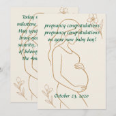 Minimalistisch zwangerschaps-Wenskaart Feestdagenkaart (Voorkant / Achterkant)