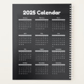 Minimalistisch zwart 2025 planner (Achterkant)