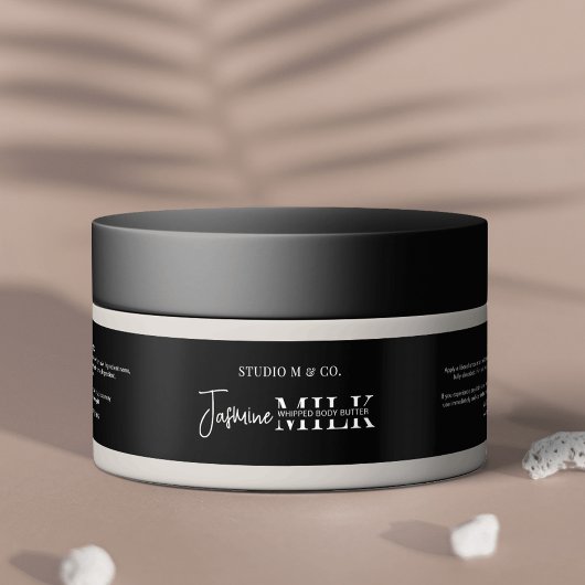 Minimalistisch Zwart 4 OZ Bad Bodypot Wrapper Labe