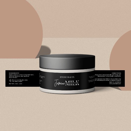 Minimalistisch Zwart 4 OZ Bad Bodypot Wrapper Labe