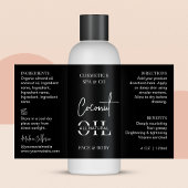 Minimalistisch Zwart 4 OZ Kosmetisch Flessenetiket Rechthoekige Sticker