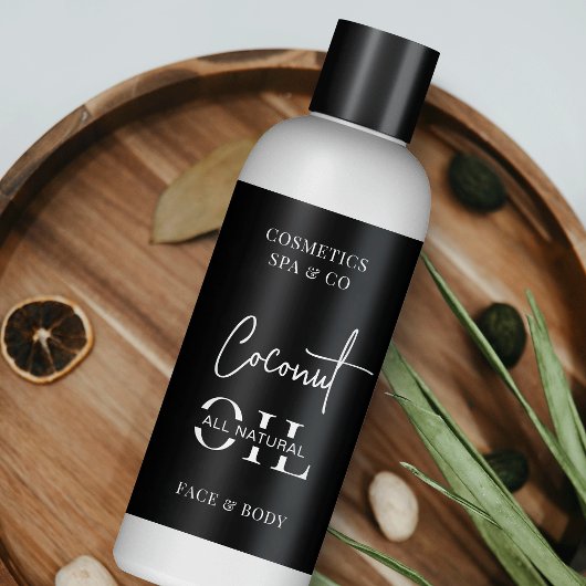 Minimalistisch Zwart 4 OZ Kosmetisch Flessenetiket Rechthoekige Sticker