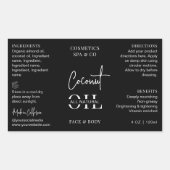 Minimalistisch Zwart 4 OZ Kosmetisch Flessenetiket Rechthoekige Sticker (Voorkant)