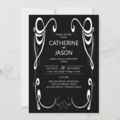 minimalistisch | Zwart Alles in een bruiloft uitno Kaart (Voorkant)