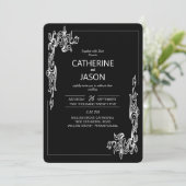 minimalistisch | Zwart Alles in een bruiloft uitno Kaart (Staand voorkant)