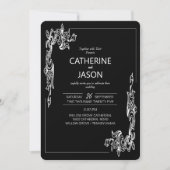 minimalistisch | Zwart Alles in een bruiloft uitno Kaart (Voorkant)