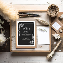 minimalistisch | Zwart Alles in een bruiloft uitno Kaart