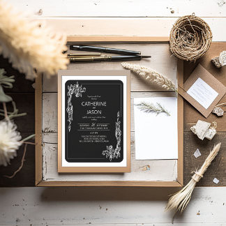 minimalistisch | Zwart Alles in een bruiloft uitno Kaart